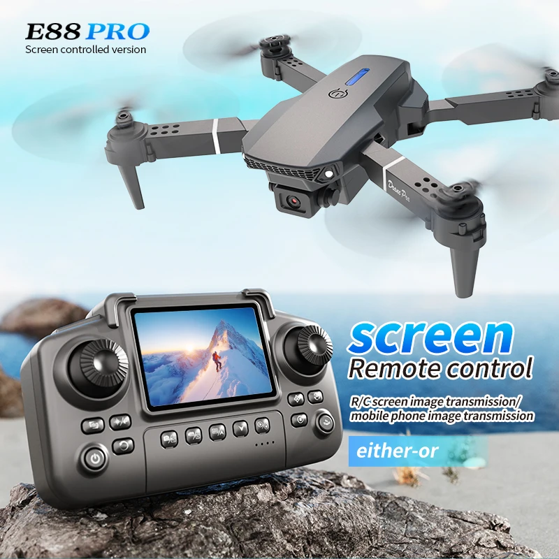 Drone Kit Professional - Profissional e88 pro drone com tela