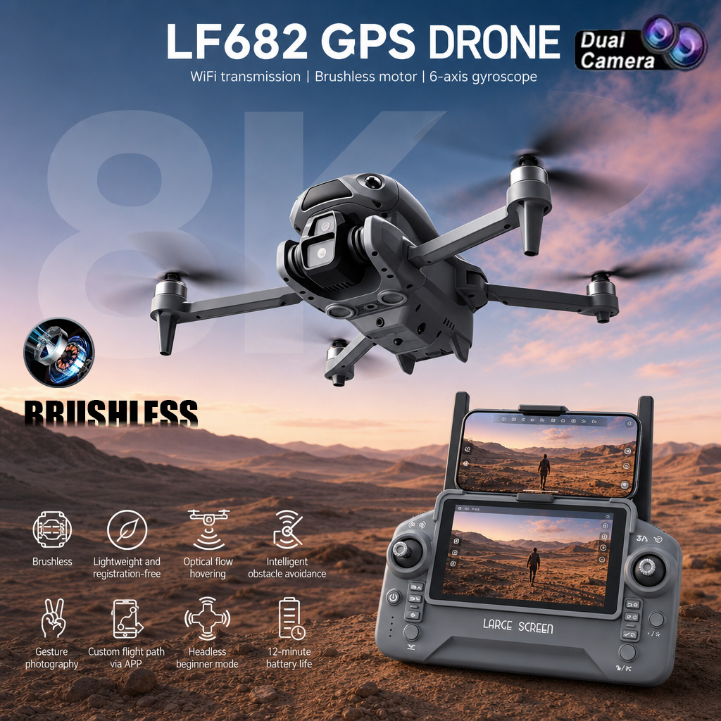 Drone Kit Professional - Novo Drone LF682 com Câmera Dupla