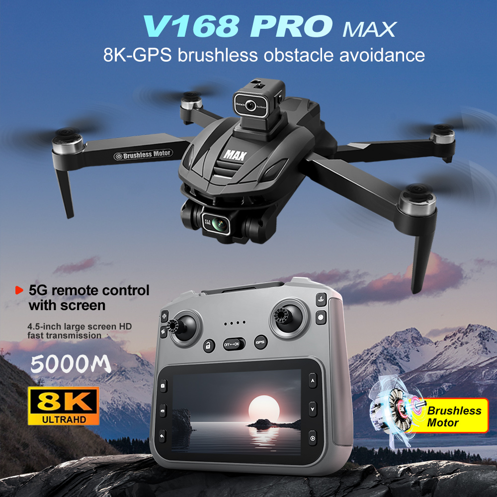 V168 PRO Max GPS Drone 8K Prof - Drone Kit Professional avaliação e preço