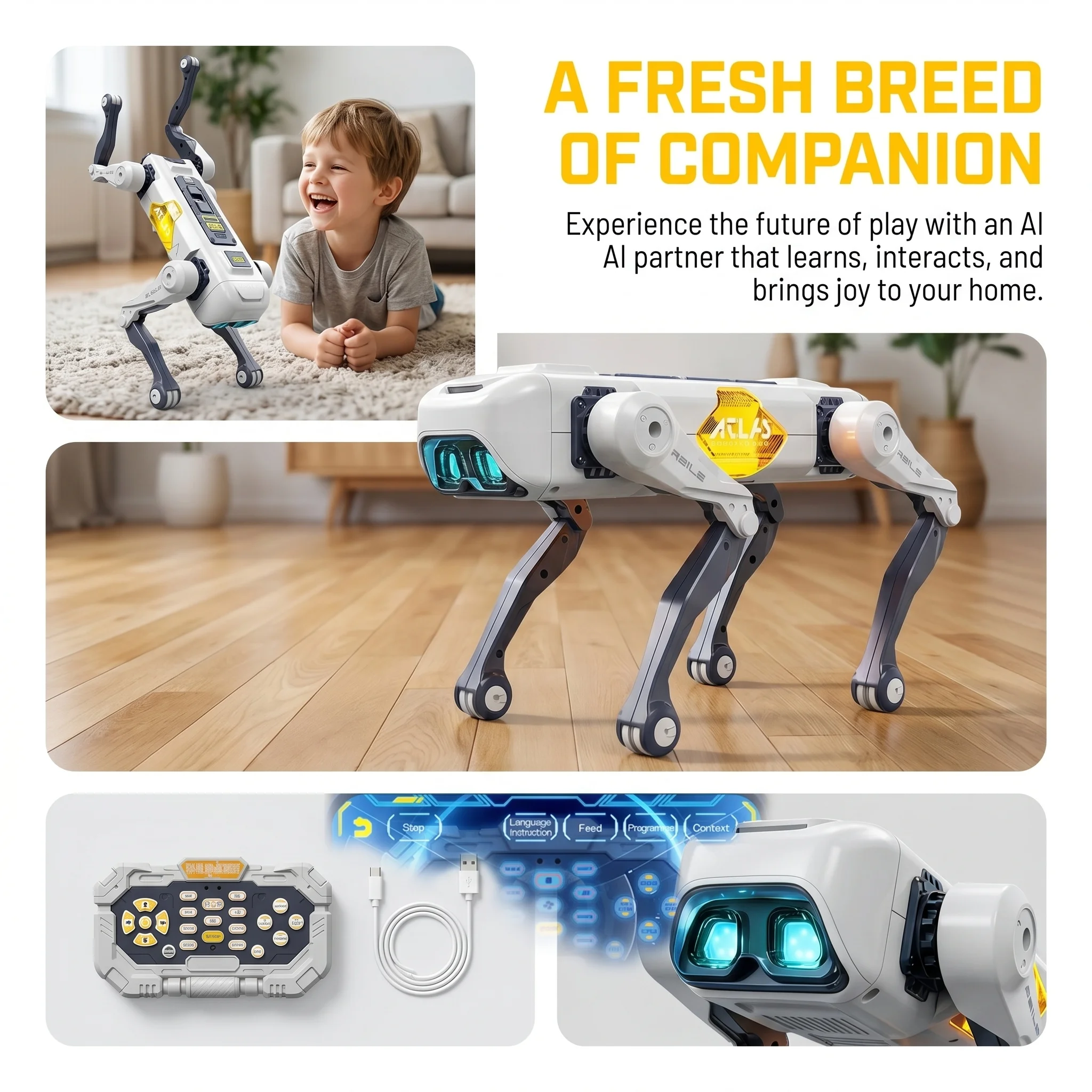 Cão Robô Inteligente com IA, C - Drone Kit With Camera avaliação e preço