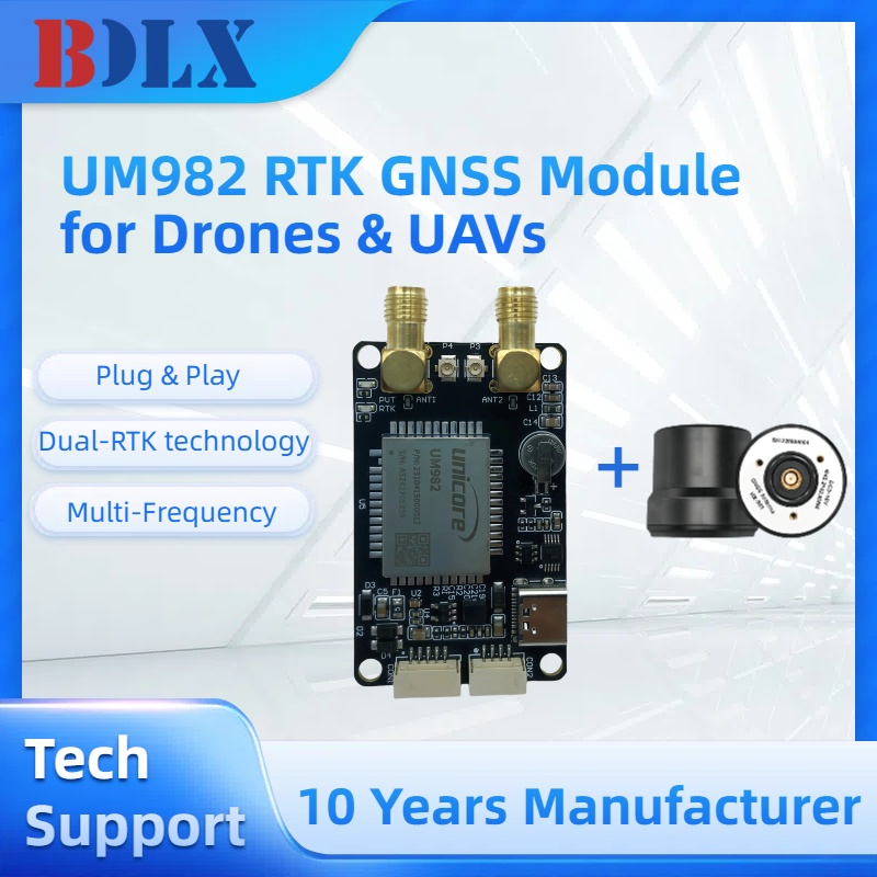 Um982 antena dupla rtk gnss mó - Drone Kit Hexacopter avaliação e preço